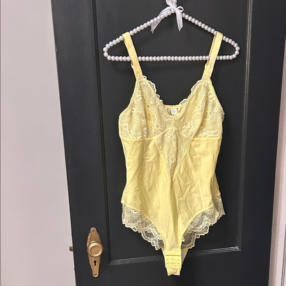 Yellow Lace Shapewear Bodysuit - Picture 1 of 3